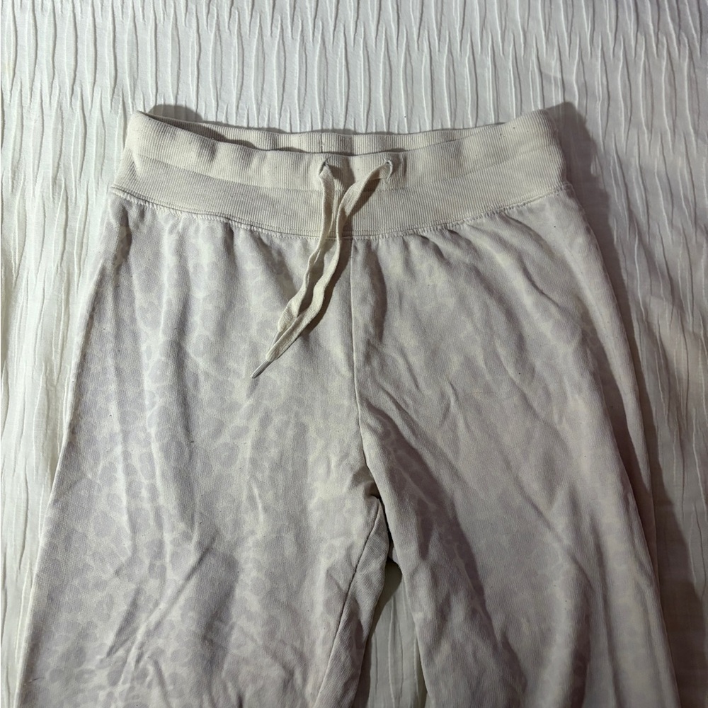 Z Supply Light Beige Cheetah Leopard Print Joggers Sweatpants